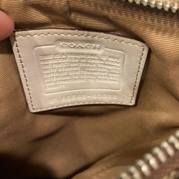 Coach Women's Signature Monogram C Tan Beige Print Crossbody Purse Bag - Picture 4 of 5